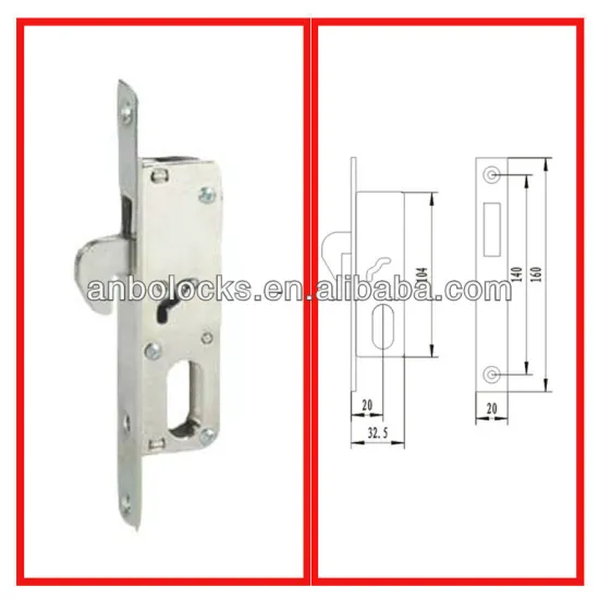 hook bolt mortise lock body