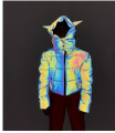 Aangepaste reflecterende cropped jas dames dragen 2021 Winter