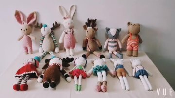 Gift Handmade Cute Small Animal Bunny Doll Crochet Toy Baby Toy Knitted Soft Toy