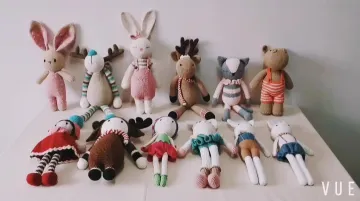 Gift Handmade Cute Small Animal Bunny Doll Crochet Toy Baby Toy Knitted Soft Toy