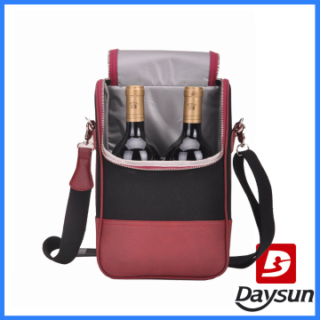 Insulated 2 bottle wine cooler bag