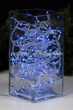 magnificent clear glass flower vase with christmas led light