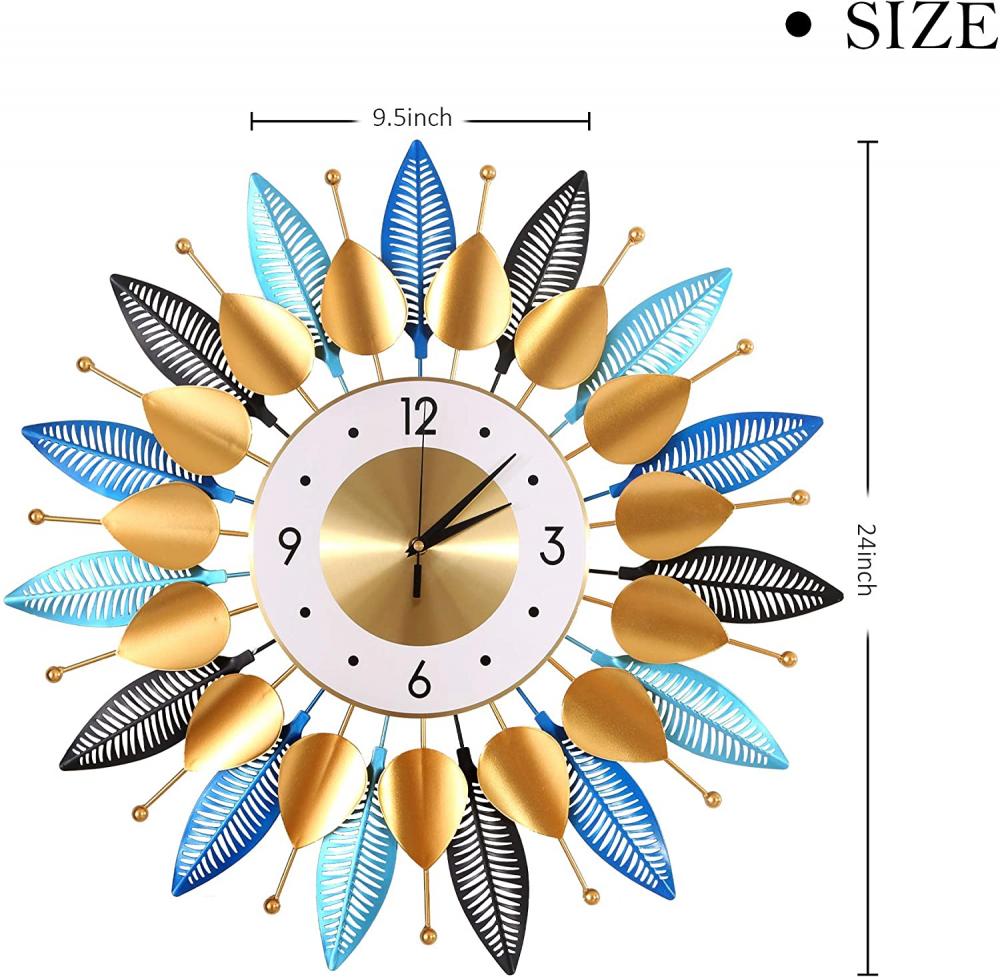 Luxo Crystal Bohemian Style Metal Modern Wall Clock