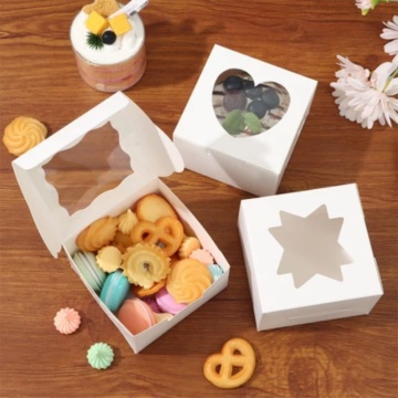 Boîtes de dessert avec fenêtre pour la boulangerie