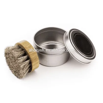 Nature wooden handle faced cleaning beard shaved brush with pure bristle