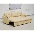 Modern leather sofa bed with storage