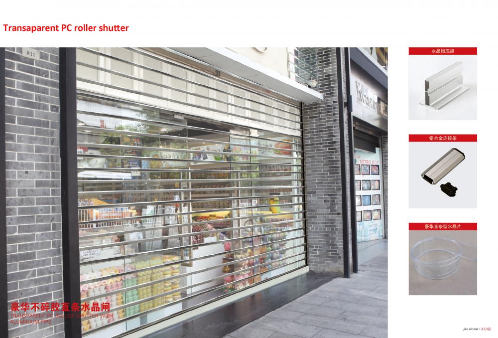 Transparent Polycarbonate Roller Shutter Door