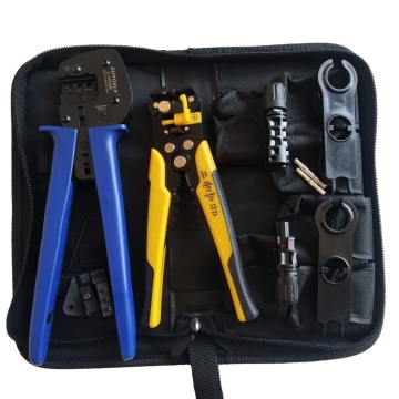 A-2546B Solar PV Tool Set: Crimping Tool Kit with Connectors, Tyco Crimping Die Sets & Cable Strippers
