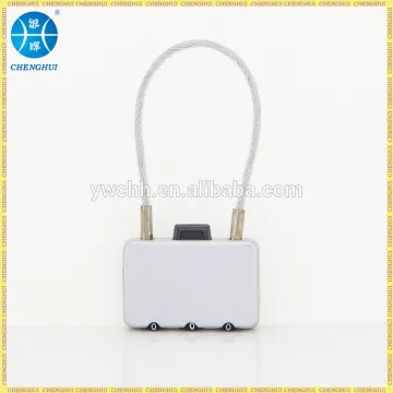 Silver lock with steel cable small cable lock