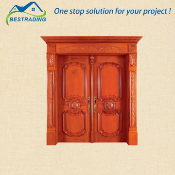 Various Styles Wooden Carving Exterior Double Door Designs