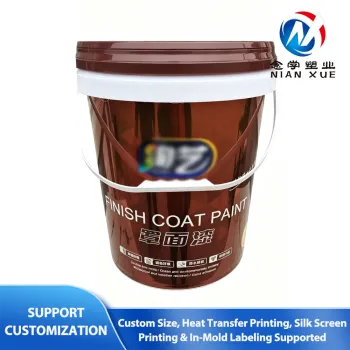 Custom 28L Printed Plastic Bucket with Handle