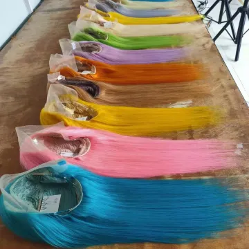Wholesale Vendors Colorful Wig HD Transparent Lace Front Wig Cuticle Aligned Brazilian Virgin Human Hair Lace Front Colored Wig