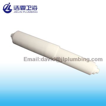 Plastic Spring Loaded Replacement Toilet Paper Roller with Six Step Ends, White