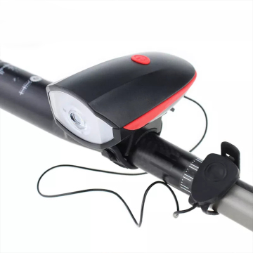 250 Lumens LED Front Light for Night Riding - USB Bike Electric Horn & Waterproof Headlight