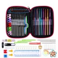 100Pcs/22Pcs DIY 22 Sizes Crochet Hooks Needles Stitches Knitting Craft Case Crochet agulha set Weaving Tools Sewing Tools