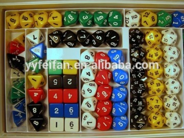 6-sides,8-sides,12-sides acrylic game dice,different color