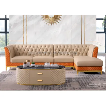 Yellow Leather Chesterfield Sofa