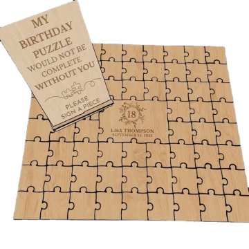 Maßgeschneiderte personalisierte Sperrholz -Puzzle Hochzeit Gästebuch -Set