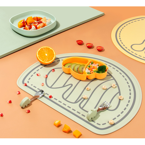 BPA Free Cute Animals Design Silicone Kids Placemats