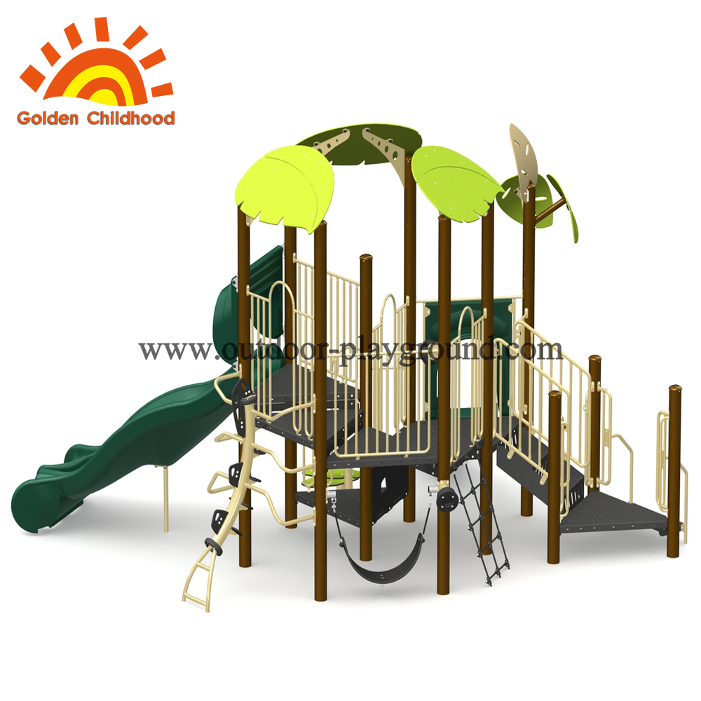 Natural Playground Equipment Green Leaves Playground For Kids