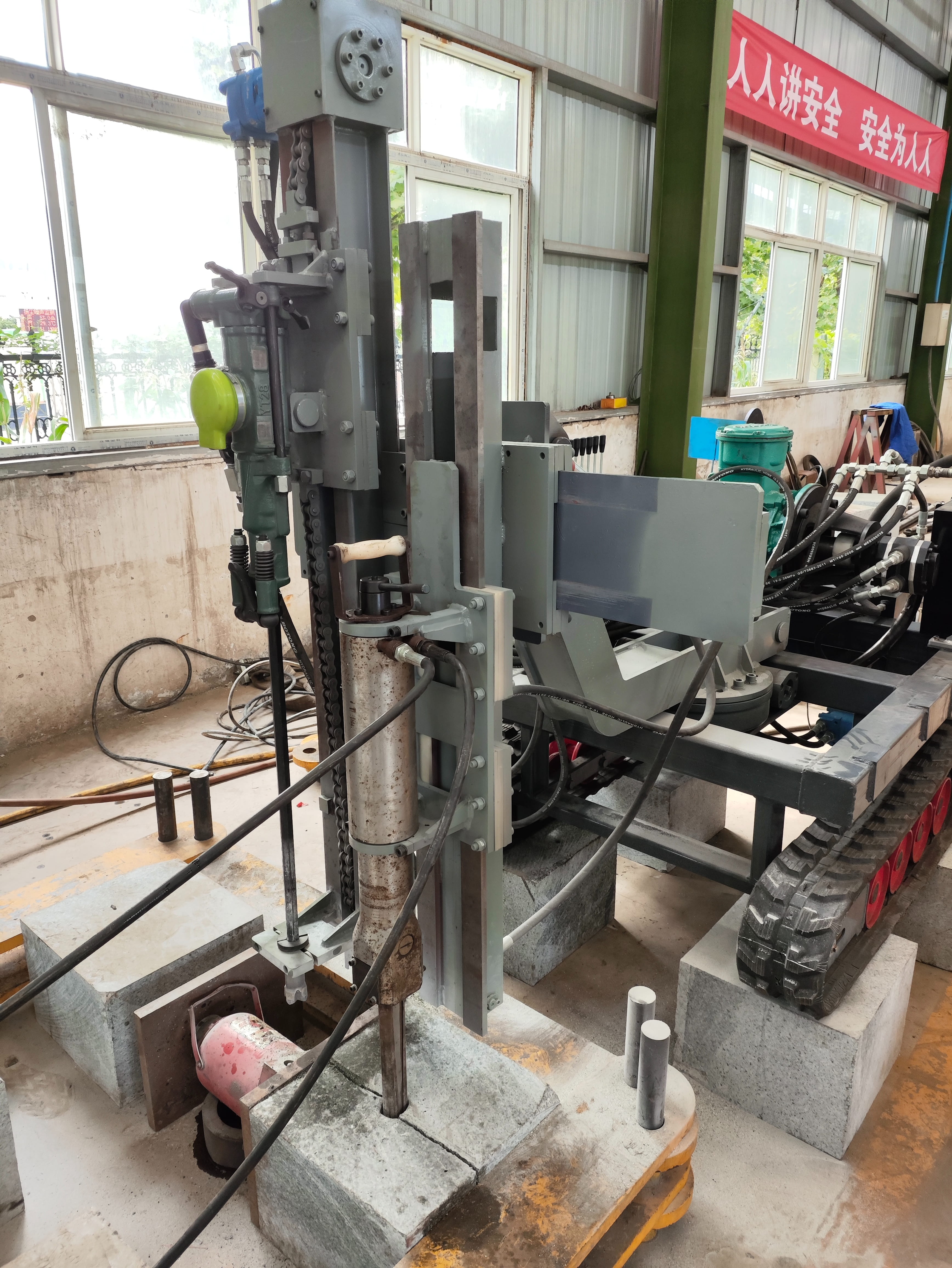 Underground Rock Splitting Machine working in mine tunnel