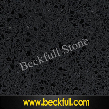 PXQZ805 Black Crystal Quartz Stone Slabs,Black Quartz with Mirror