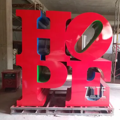 Plaza Street Art Outdoor Metal Statue Stainless Steel Hope Sculpture