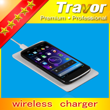 Qi Wireless Charger Pad for All Smartphone (TRAVOR\Black+Leather\WX-WA2)