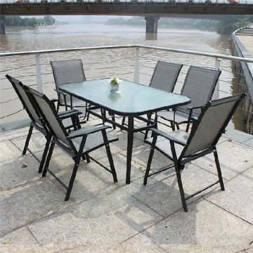 Садовый набор со складными стульями и квадратным столом