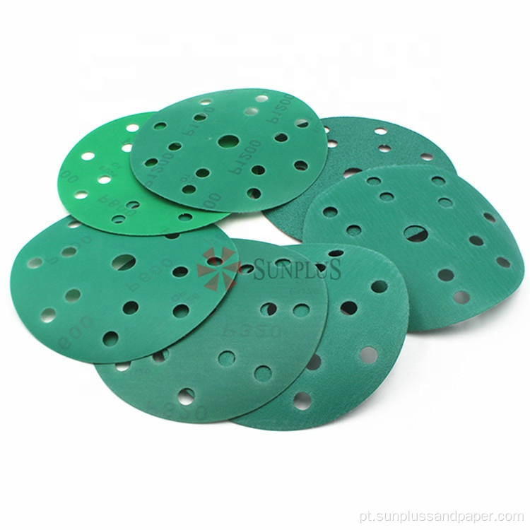 Discos de lixamento de filme verde abrasivo de óxido de alumínio