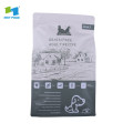 Flat bottom pet dog food package bag with resealable zipper