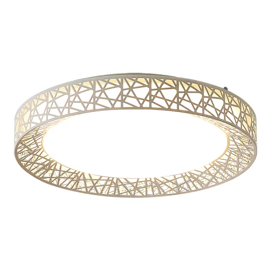 Modern LED Ceiling Lights: Round Shaped Bird Nest Metal Lamp for Living Room and Bedroom