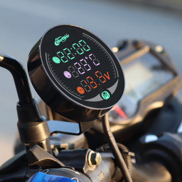 Waterproof LED Night Vision Motorcycle Display: Shows Time, Temperature, and Voltage