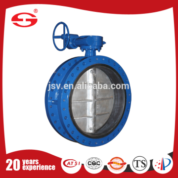 Stainless Steel BS EN593 double eccentric resilient flanged Seated Butterfly Valve