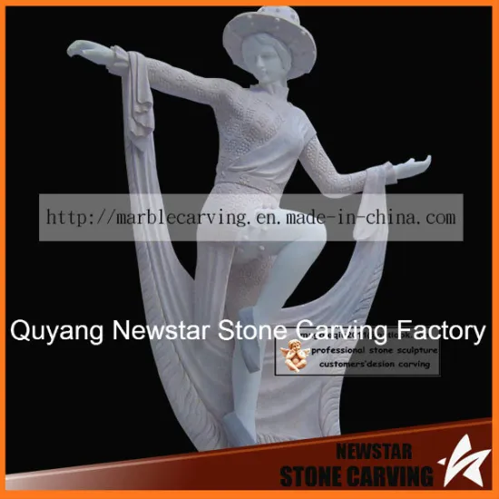 Madam of Butterfly Dancing Stone Sculptures in Garden