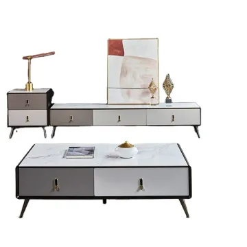 Modern Nordic Living Room Furniture Set: Tea Table and TV Cabinet