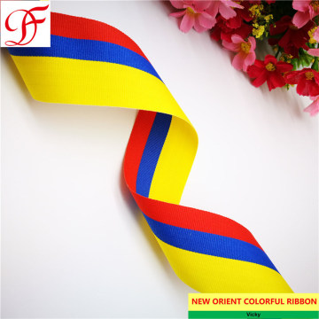 Wholesale OEM/Customized Color Woven Stripe Flag Ribbon Double/Single Face Satin Grosgrain Gingham Sheer Organza Hemp Metallic Ribbon Taffeta Ribbon