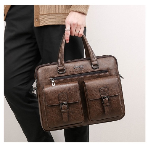 Mens PU Leather Attache Briefcase Messenger Lawyer Bag