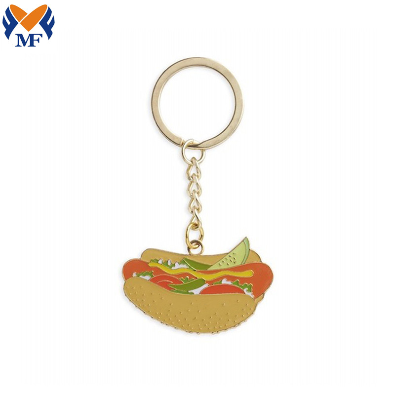 Enamel Hot Dog Keychain