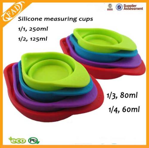 Conjunto de copo de medição de silicone dobrável personalizado moderno