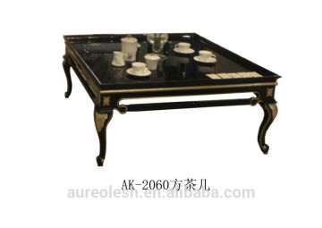 new classical antique living room hand carved solid wood silver foiled tea table