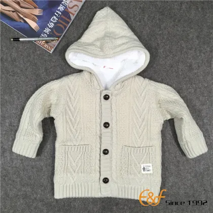 Boy Hoodie Cardigan Sweater with Lining and pockets