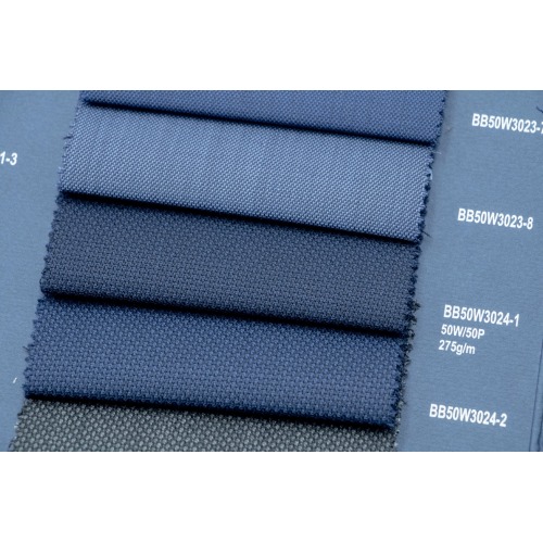 Blue Plain 50% Wool Fabric