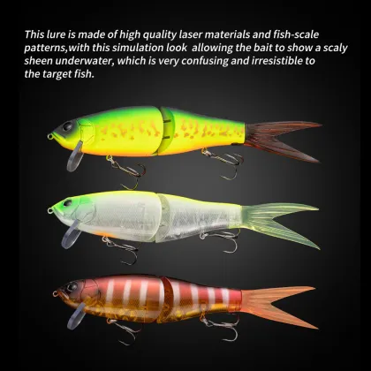 210mm Predator Multi-Jointed Floating Minnow Lure - Bass and Pike Fishing Bait