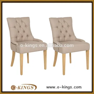 Brass nail decoration armless chair for restaurant