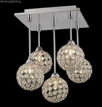 G9 crystal pendant light in santin nickel