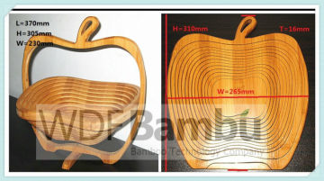 New Product for 2015 Moso Bamboo Apple Collapsible Folding Fruit Basket