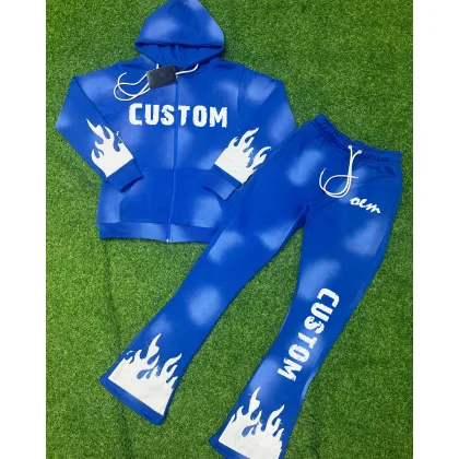 Trendy Acid Wash Custom Tracksuit Sweat Suit