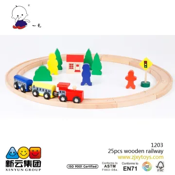 Wood train set 25 pcs railway toys