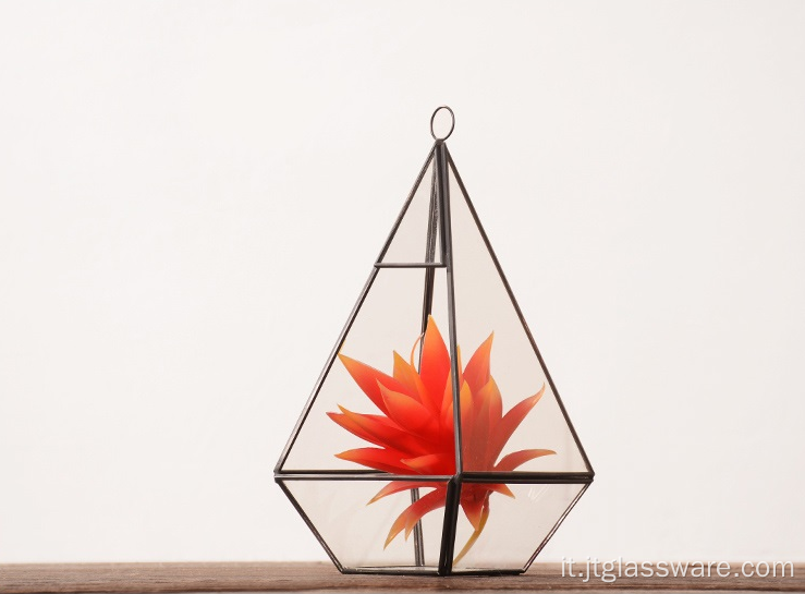 Nuovo prodotto Terrario sospeso in vetro geometrico per interni